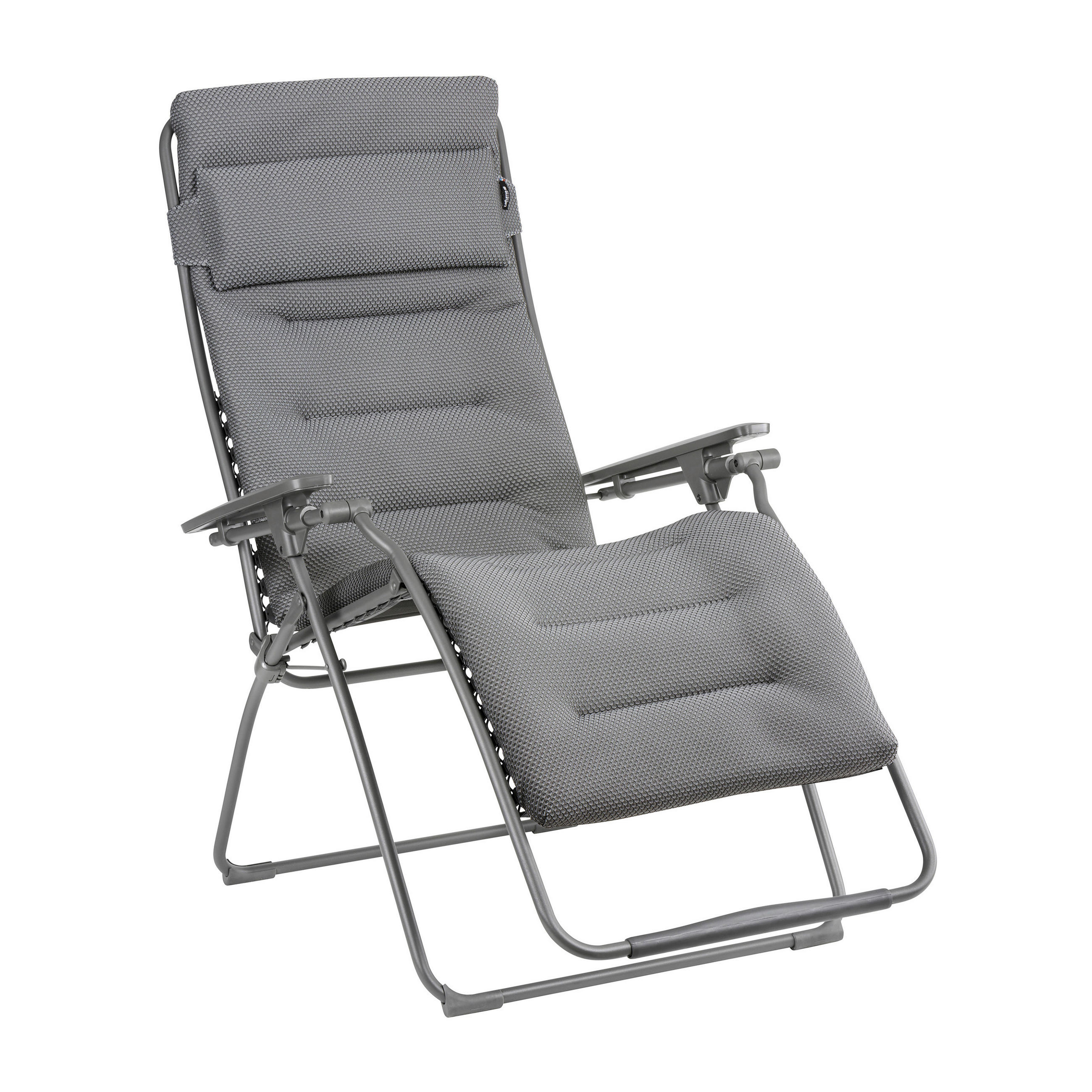 GARTEN-RELAXSESSEL Stahl  - Titanfarben/Hellgrau, Basics, Kunststoff/Textil (76/123/97cm) - Lafuma Mobilier