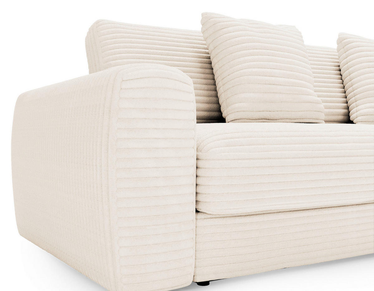 ECKSOFA Naturfarben Cord  - Schwarz/Naturfarben, MODERN, Kunststoff/Textil (302/182cm) - Carryhome