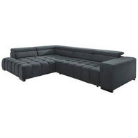 ECKSCHLAFSOFA in Dunkelgrau Textil   - Dunkelgrau/Schwarz, Design, Holz/Textil (201/307cm) - Livetastic