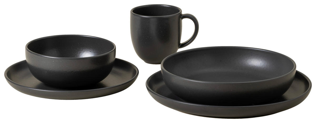 KOMBISERVICE Anthrazit PACIFICA 5-teilig 1 Personen  - Anthrazit, Basics, Keramik - Costa Nova