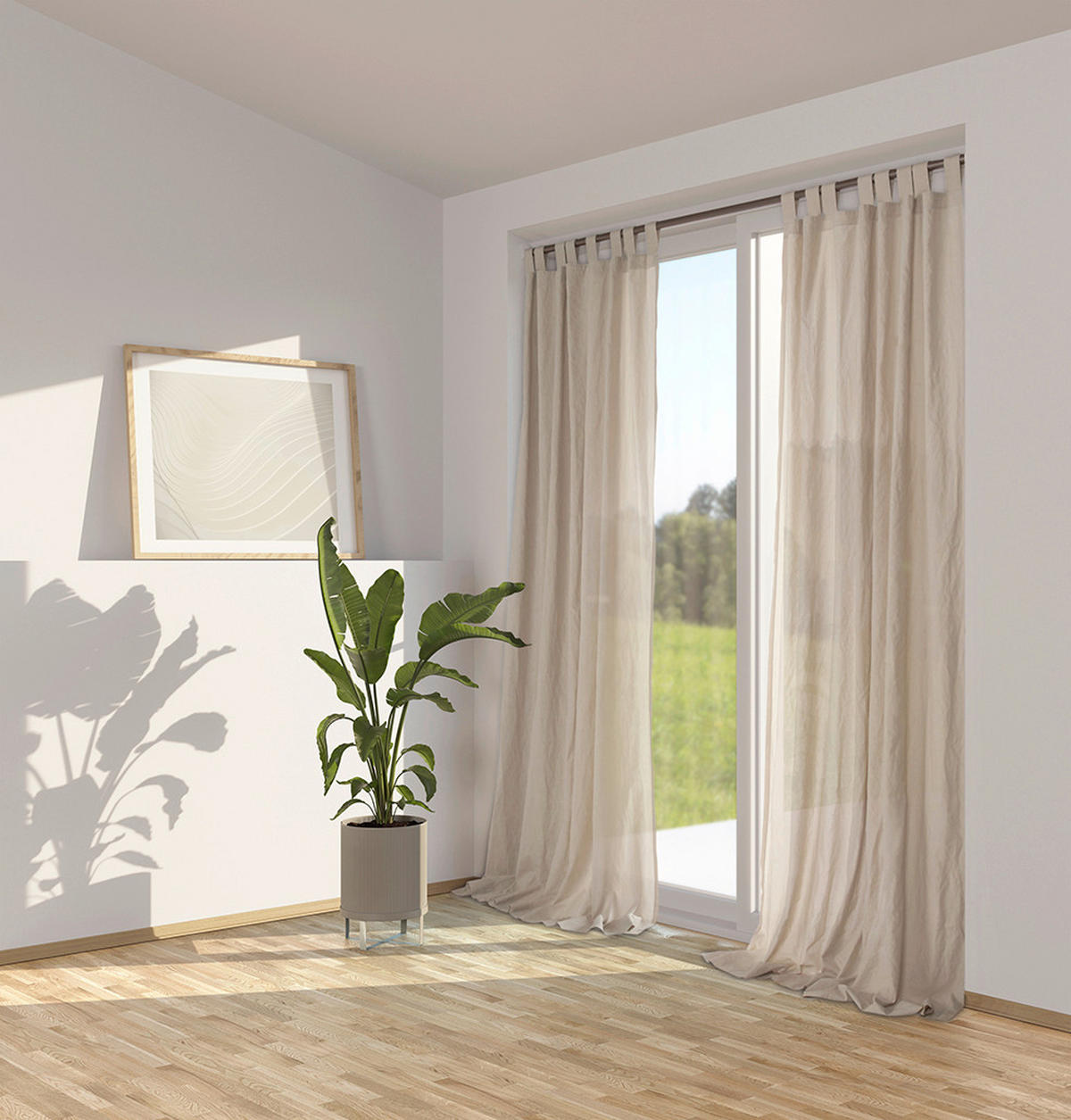 SCHLAUFENVORHANG  - Beige, Basics, Textil (145/250cm)