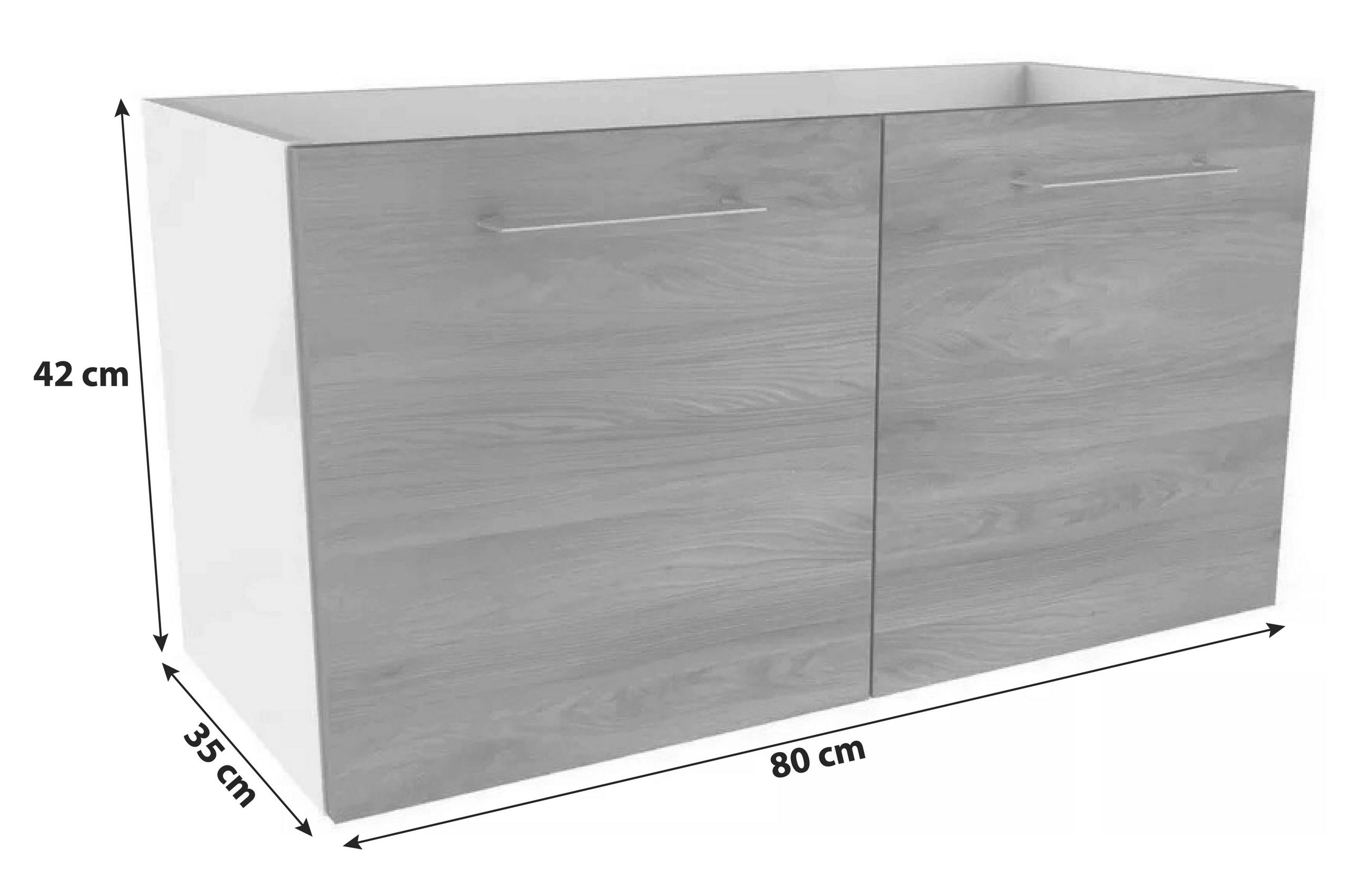 WASCHTISCHUNTERSCHRANK 80/42/35 cm  - Chromfarben/Weiß, MODERN, Holzwerkstoff/Metall (80/42/35cm) - MID.YOU
