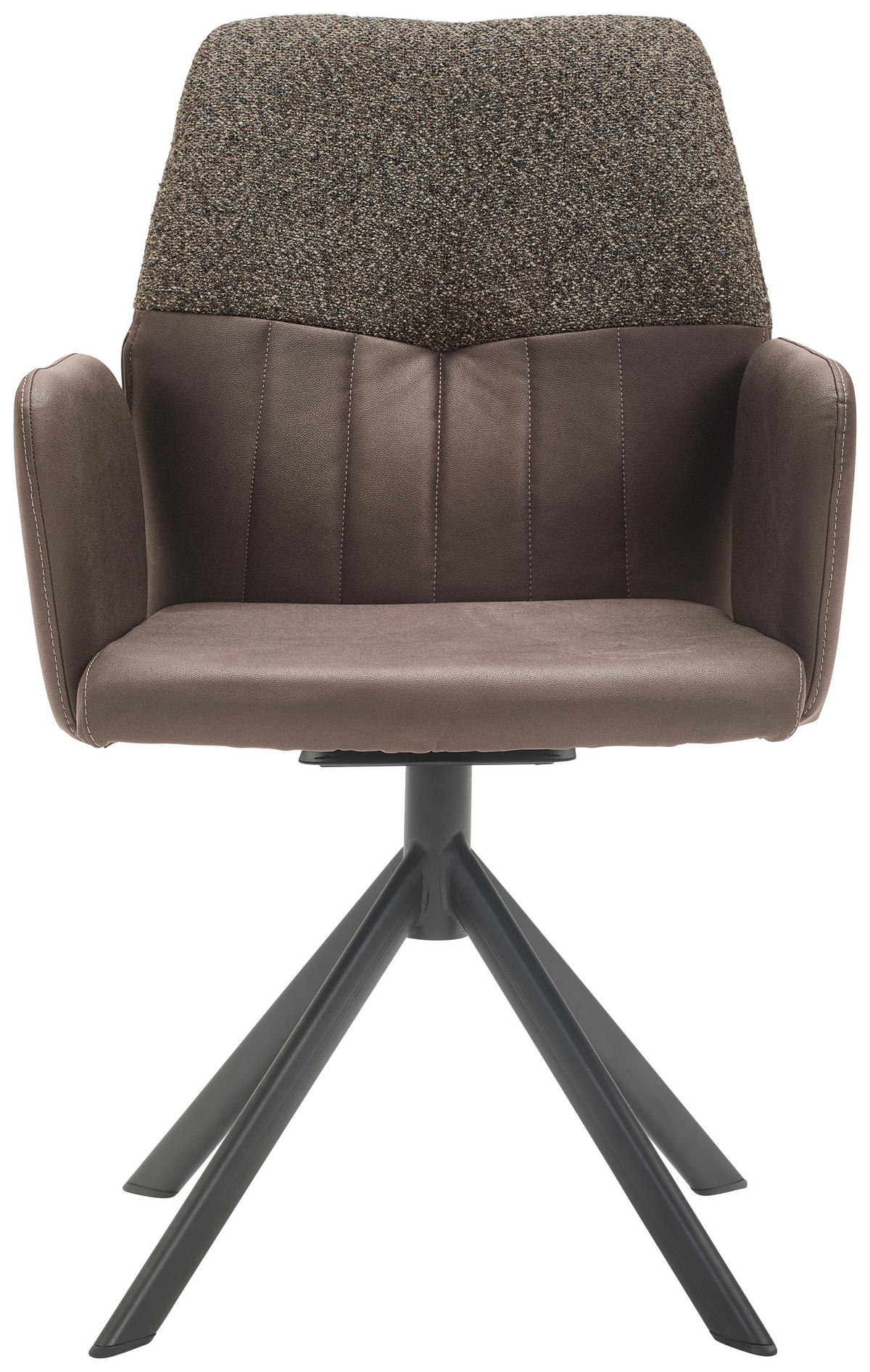 ARMLEHNSTUHL  in Lederlook, Webstoff  - Schwarz/Braun, Konventionell, Textil/Metall (57/87/63cm) - Valdera