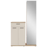 GARDEROBE  in 105/188/38 cm  - Eichefarben/Creme, Basics, Glas/Holzwerkstoff (105/188/38cm) - Xora