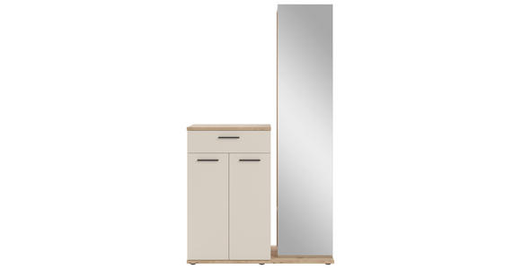 GARDEROBE  in 105/188/38 cm  - Eichefarben/Creme, Basics, Glas/Holzwerkstoff (105/188/38cm) - Xora