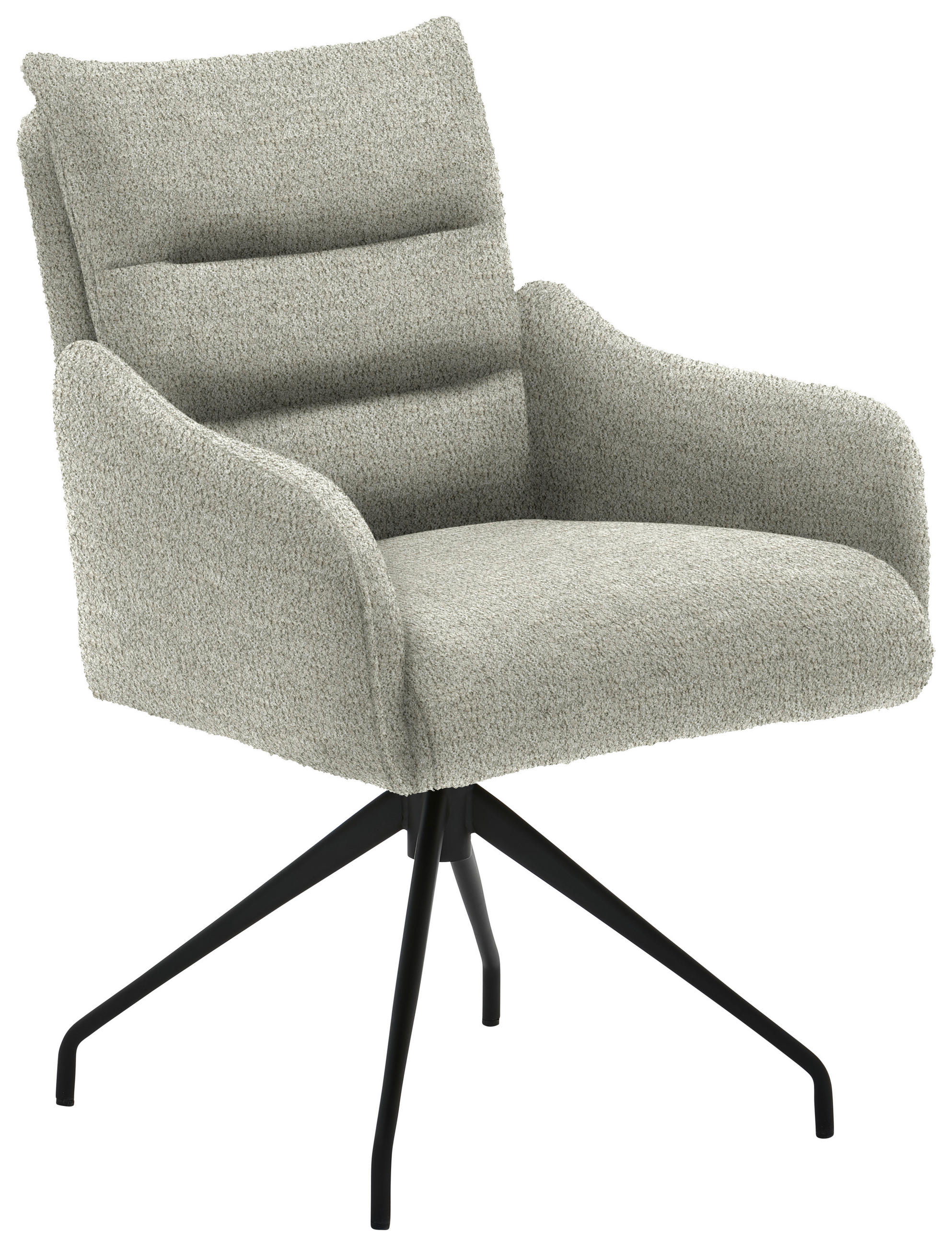ARMLEHNSTUHL  Beinauswahl, Lederauswahl, Stoffauswahl, Sitzfläche 360° drehbar, Gestellauswahl Chenille  Taupe  - Taupe/Schwarz, Design, Textil/Metall (62/86/68cm) - Welnova