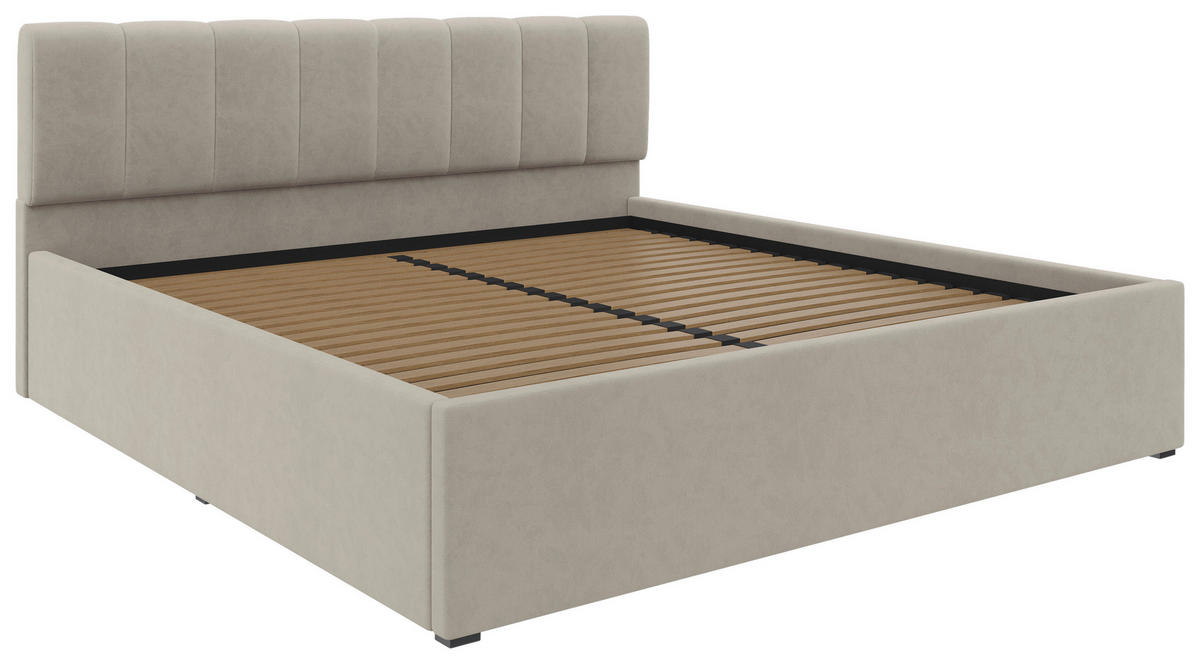 POLSTERBETT 180/200 cm  in Beige  - beige/noir, Design, textile/matière synthétique (180/200cm) - Stylife