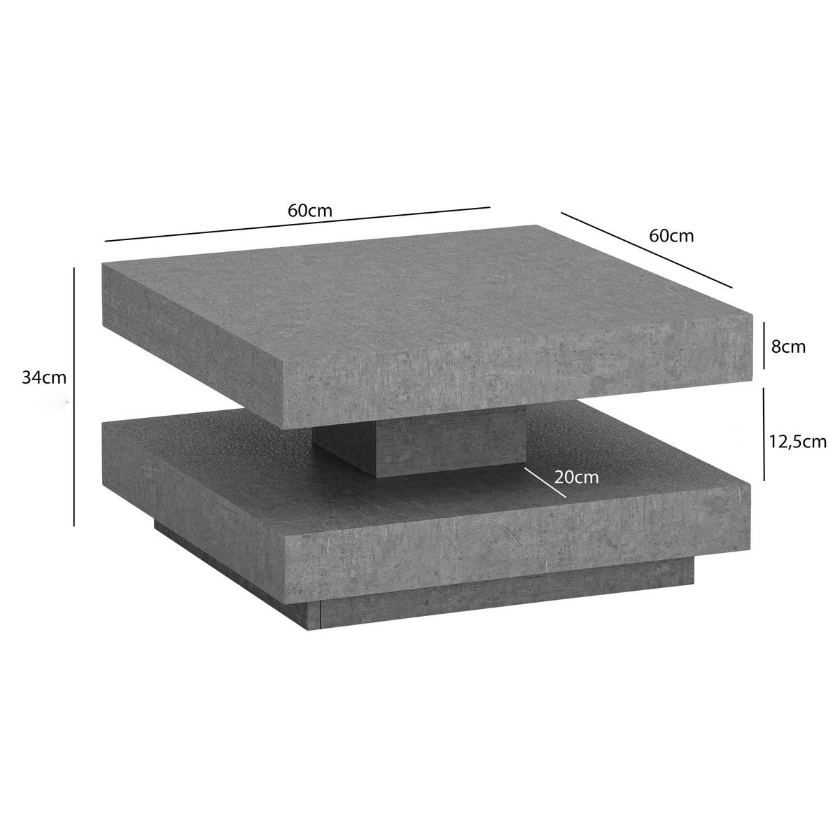 COUCHTISCH in Holzwerkstoff 60/60/34 cm  - Grau, Design, Holzwerkstoff (60/60/34cm) - Livetastic