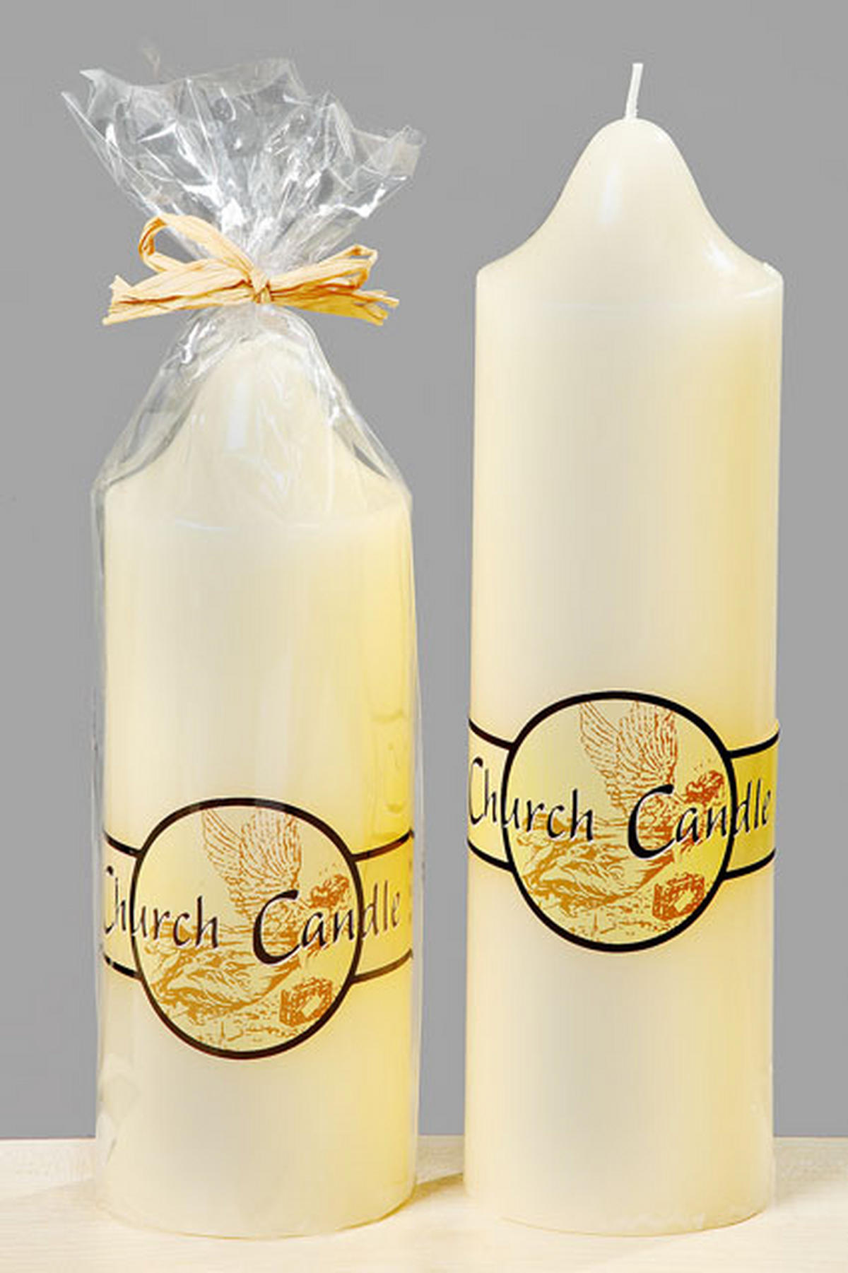 ALTARKERZE - Creme, KONVENTIONELL, Paraffin (9/25cm)