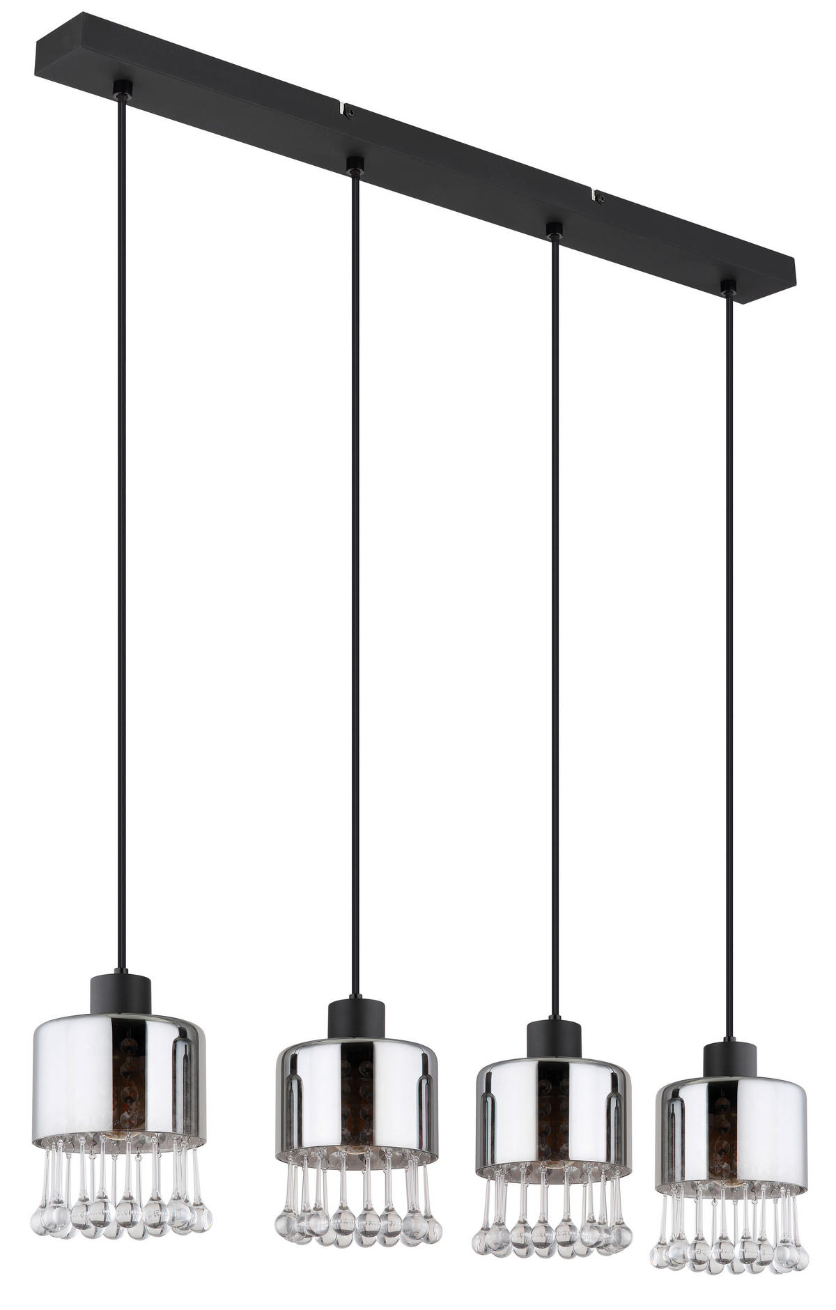 HÄNGELEUCHTE 82,5/15/120 cm    - Klar/Schwarz, Konventionell, Glas/Kunststoff (82,5/15/120cm) - Globo