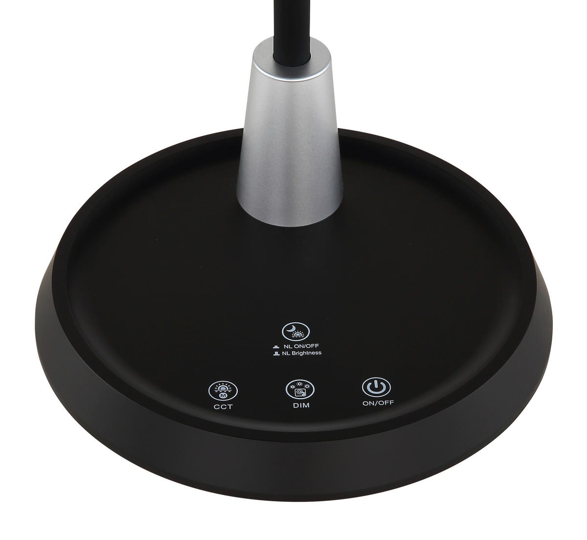 LED-TISCHLEUCHTE 30,6/17,2/44,8 cm   - Silberfarben/Schwarz, Design, Kunststoff (30,6/17,2/44,8cm) - Globo