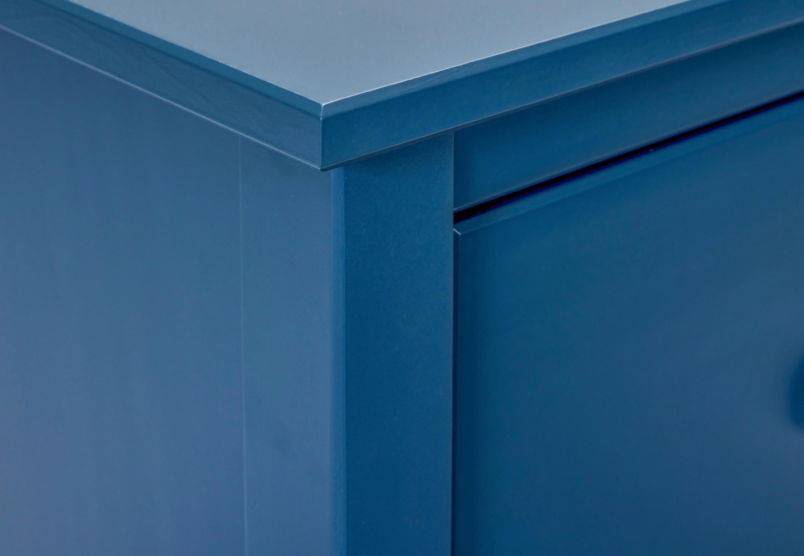 KOMODA  85/96/40 cm  plava  - crna/plava, Dizajnerski, metal/drvo (85/96/40cm)