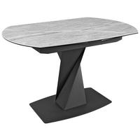 ESSTISCH 120-178/90/76 cm  Metall, Glas, Keramik ausziehbar oval Grau, Schwarz  - Schwarz/Grau, Design, Glas/Keramik (120-178/90/76cm) - Novel