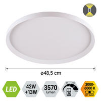 LED MENNYEZETI LÁMPA - fehér, Basics, műanyag/fém (6.5/48.5cm)