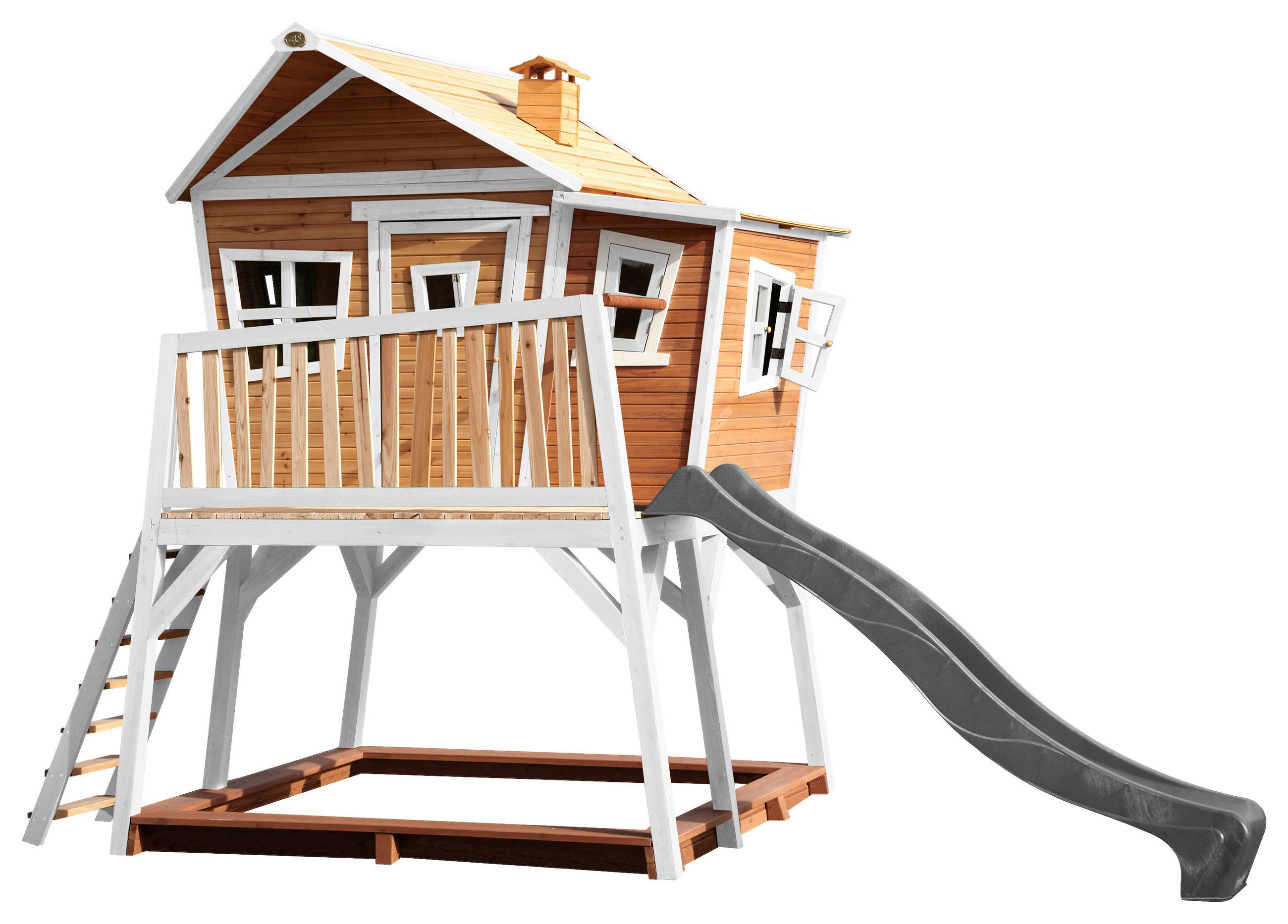 SPIELTURM  - Braun/Weiß, KONVENTIONELL, Holz (432/288/193cm) - Ambia Garden