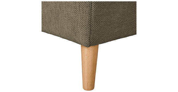 ECKSOFA in Flachgewebe Braun  202/306 cm  - Buchefarben/Braun, KONVENTIONELL, Holz/Textil (202/306cm) - Carryhome