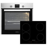 BACKOFENSET ASET1406600I  - Edelstahlfarben/Schwarz, Trend, Glas/Metall (59,5/59,5/56,5cm) - Respekta