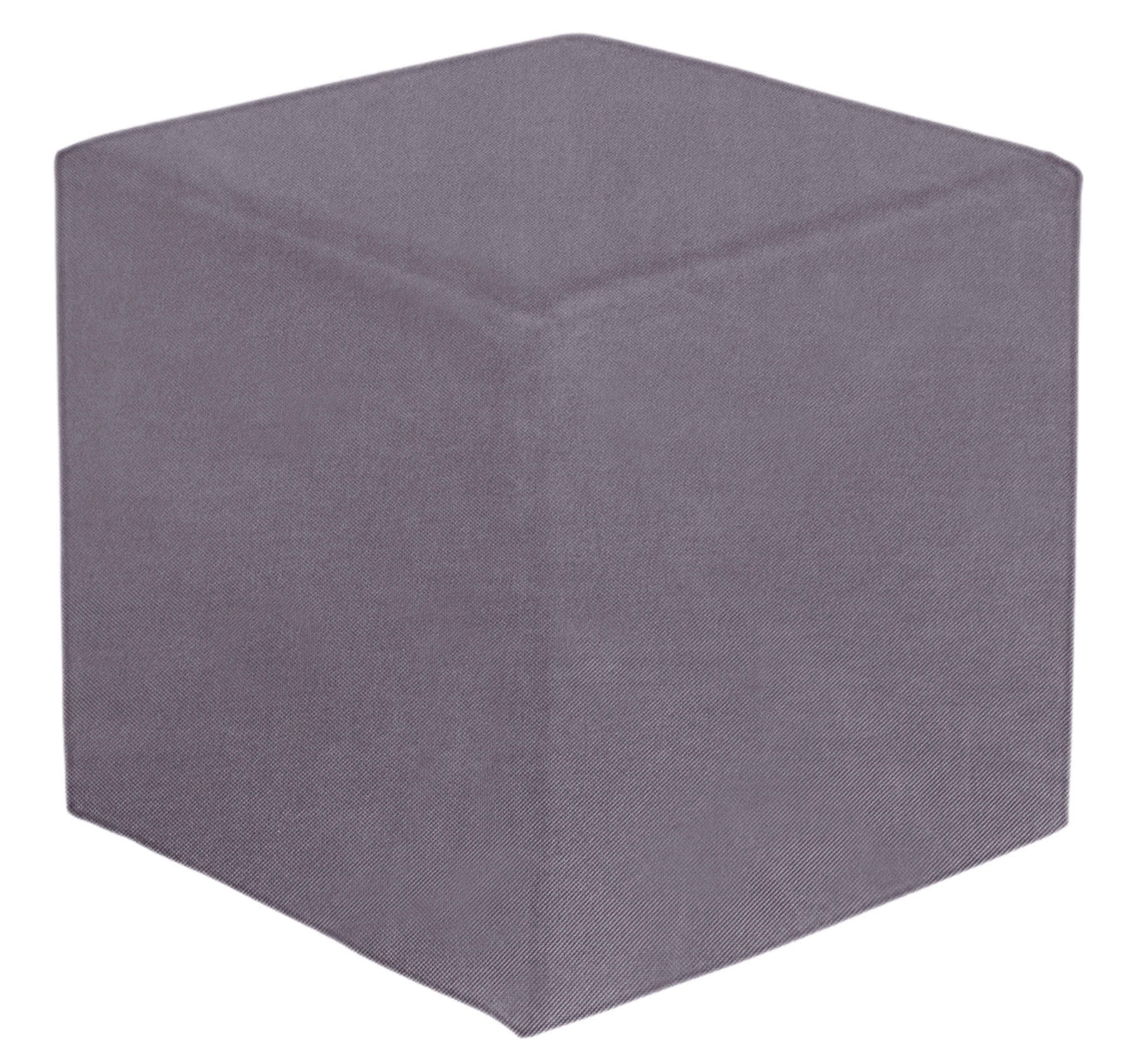 Hocker Betty Lederlook Grau H: 45 Cm Würfelförmig