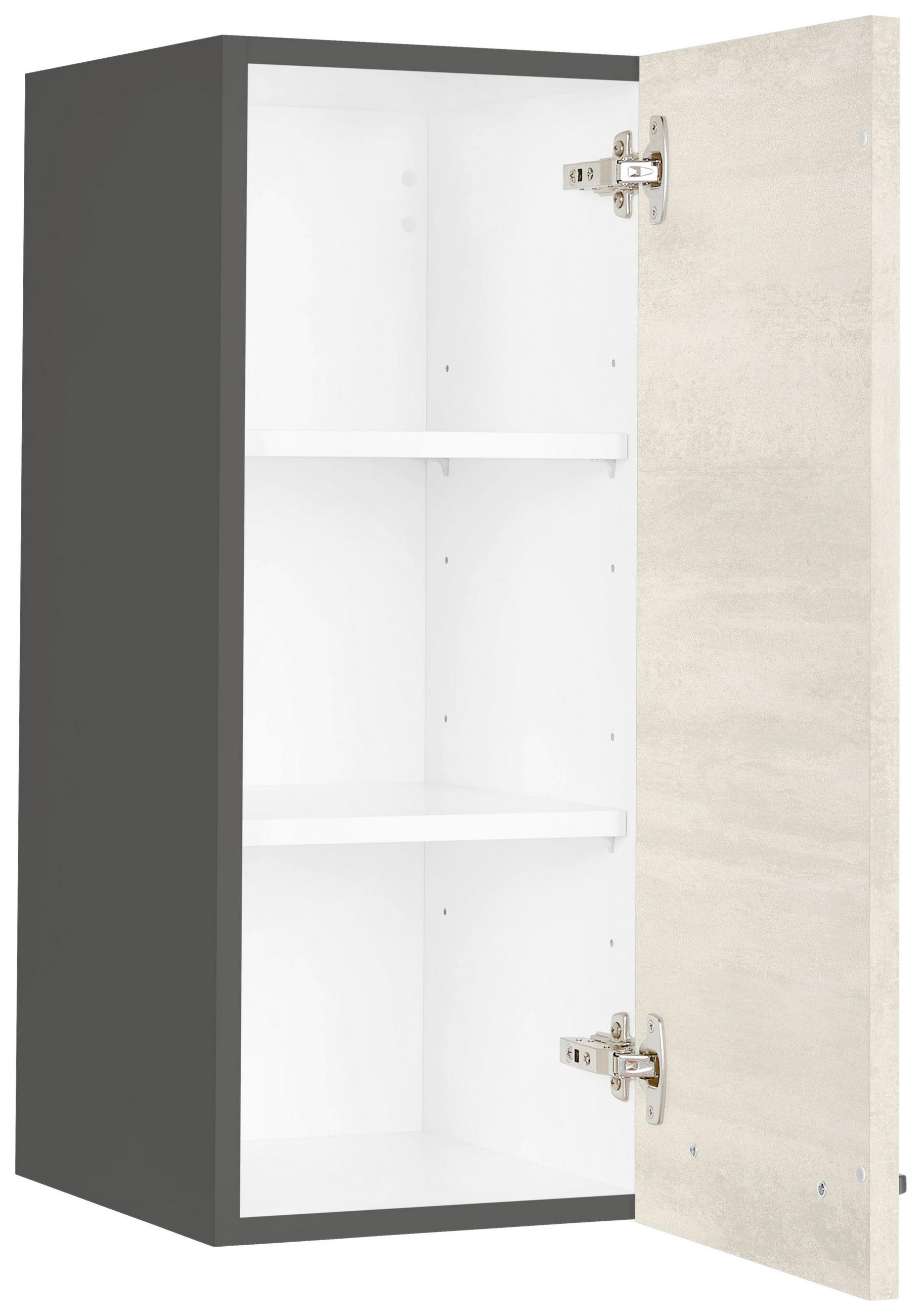 KÜCHENOBERSCHRANK 30/72/35 cm  in Weiß  - Schieferfarben/Edelstahlfarben, MODERN, Holzwerkstoff/Metall (30/72/35cm) - Nobilia