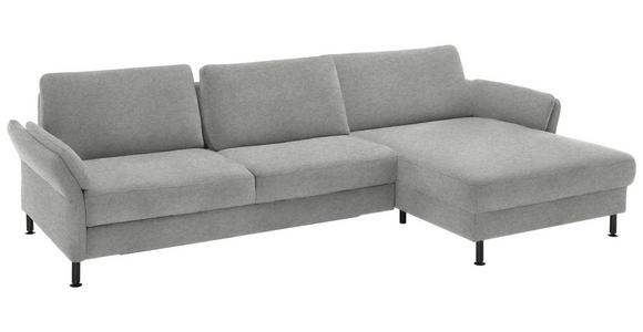ECKSOFA  in Chenille, Flachgewebe Greige  316/175 cm  - Greige/Schwarz, Design, Textil/Metall (316/175cm) - Dieter Knoll