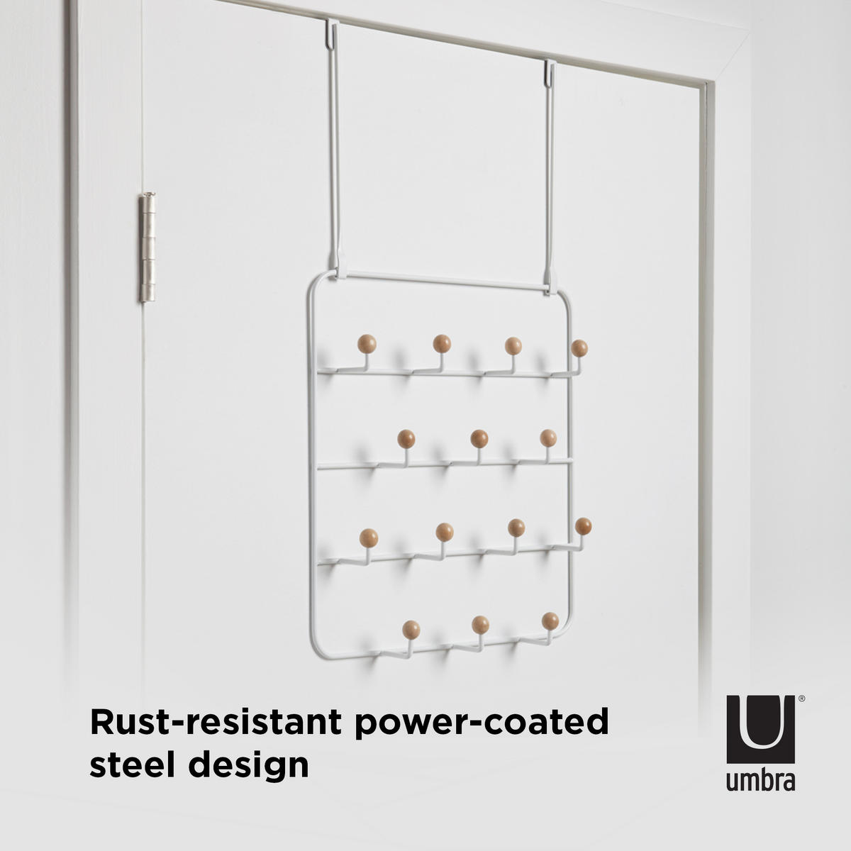 VJEŠALICA ZA VRATA  prirodne boje, bijela  drvo, metal  - bijela/prirodne boje, Basics, drvo/metal (9/60/36cm) - Umbra