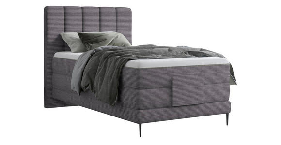 BOXSPRINGBETT 100/200 cm  in Grau  - Schwarz/Grau, Natur, Textil/Metall (100/200cm) - Esposa