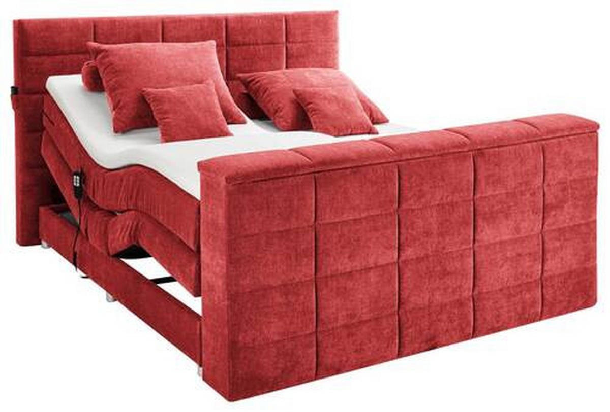 BOXSPRING-ÁGY 180/200 cm  piros  - piros, Konventionell, textil (180/200cm) - Carryhome