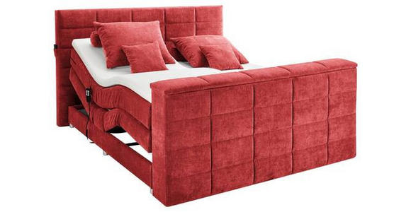 BOXSPRINGBETT 180/200 cm in Rot - Rot, KONVENTIONELL, Textil (180/200cm) - Carryhome