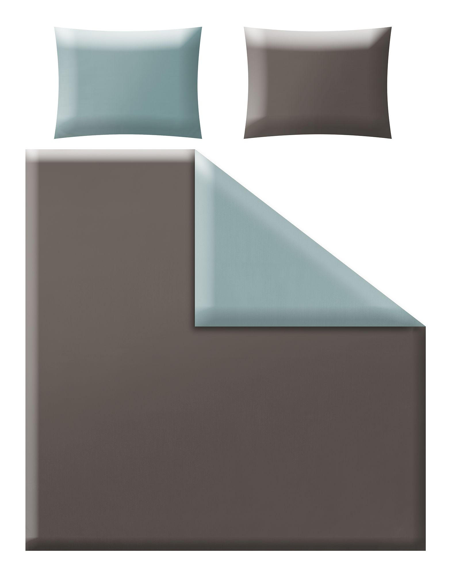POSTELJINA S DVA LICA 240/220 cm  ATENA  - plava/smeđa, Konvencionalno, tekstil (240/220cm) - Novel