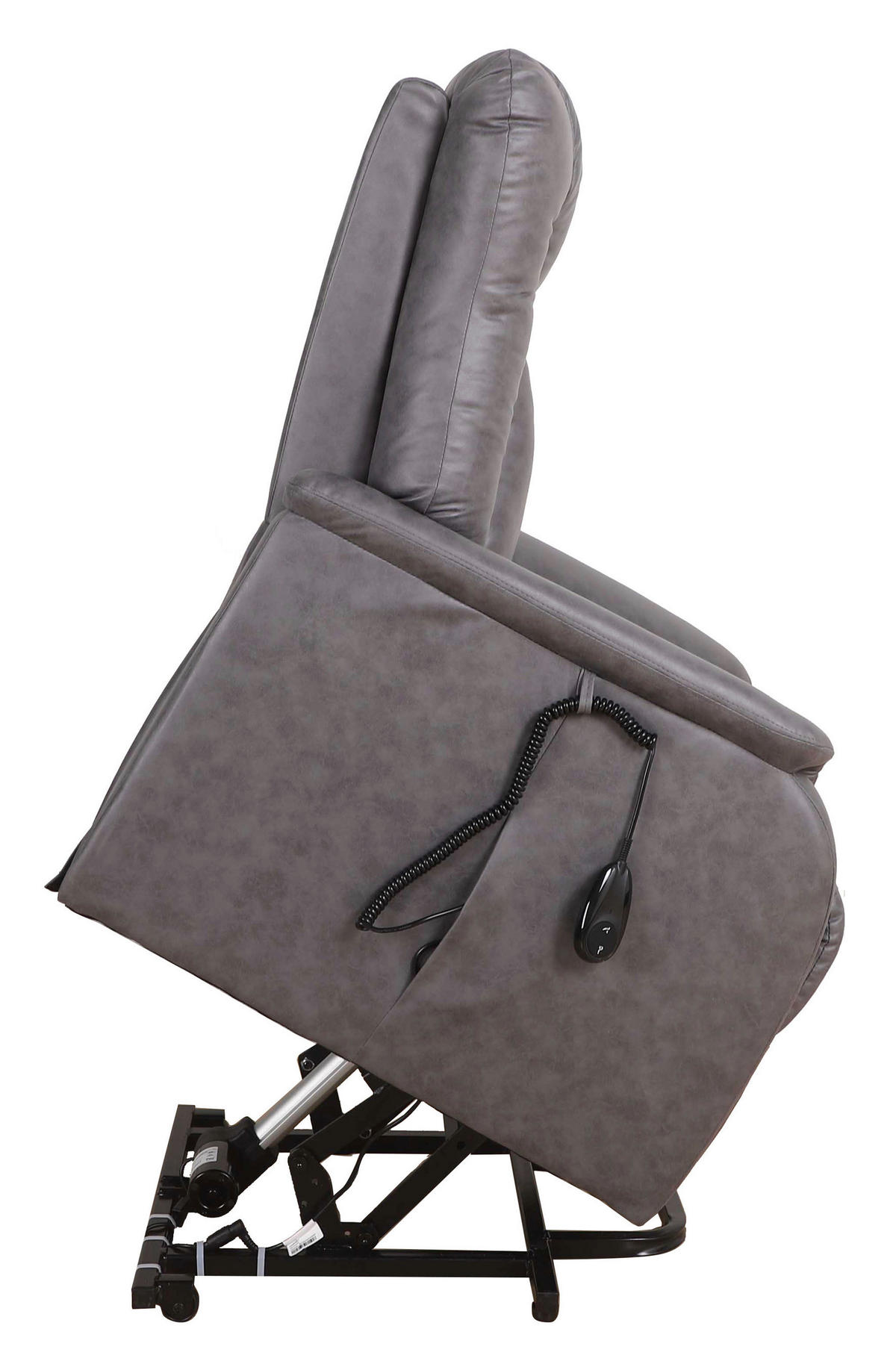 TV KRESLO, kov, textil, tmavosivá - čierna/tmavosivá, Konventionell, kov/textil (75/111/93cm) - Cantus