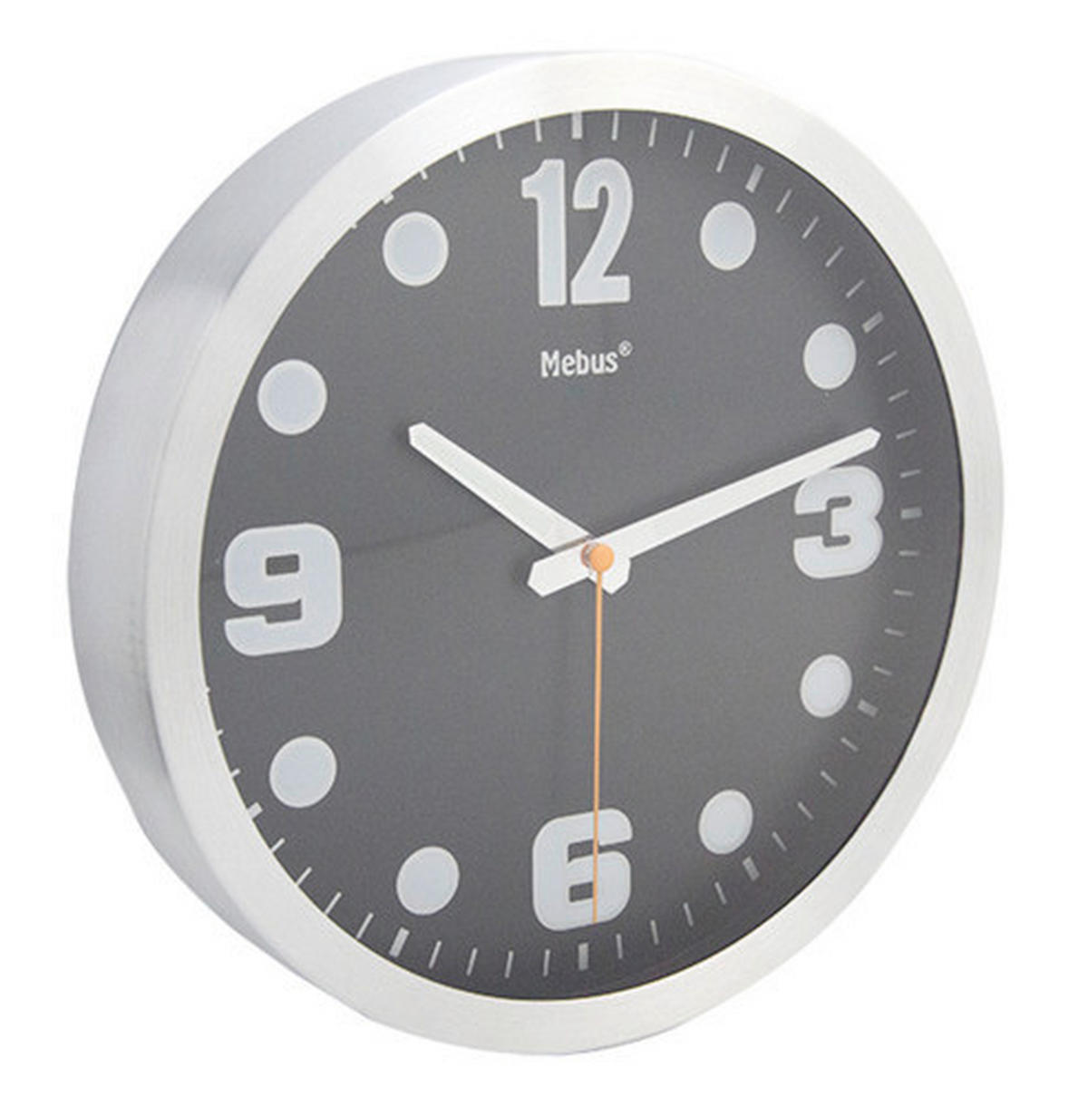 WANDUHR Schwarz  - Schwarz, Basics, Kunststoff (25cm)