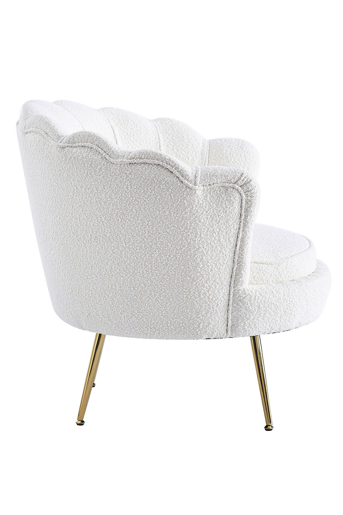 SESSEL in Bouclé Beige  - Beige/Goldfarben, MODERN, Textil/Metall (76/78/76cm) - Livetastic
