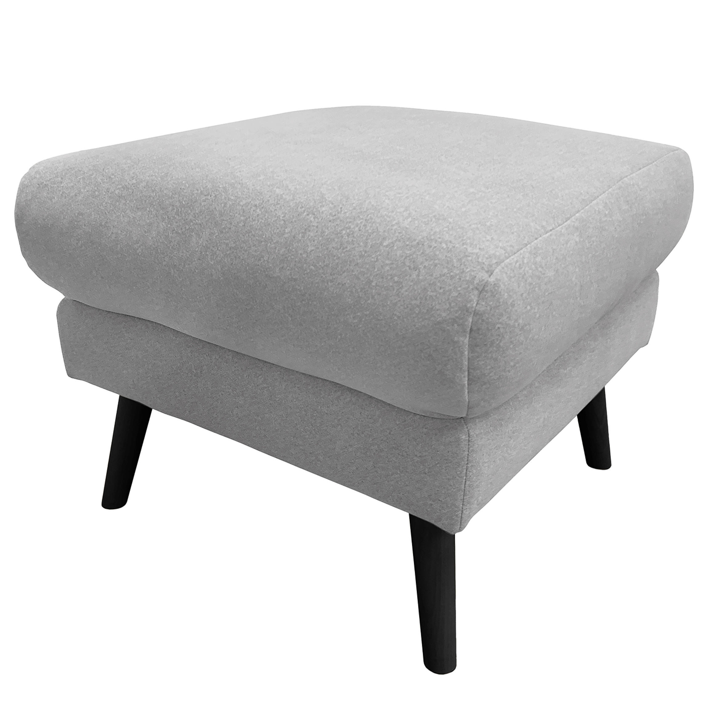 HOCKERTextil Hellgrau  - Hellgrau/Schwarz, Design, Holz/Textil (61/49/65cm) - Livetastic