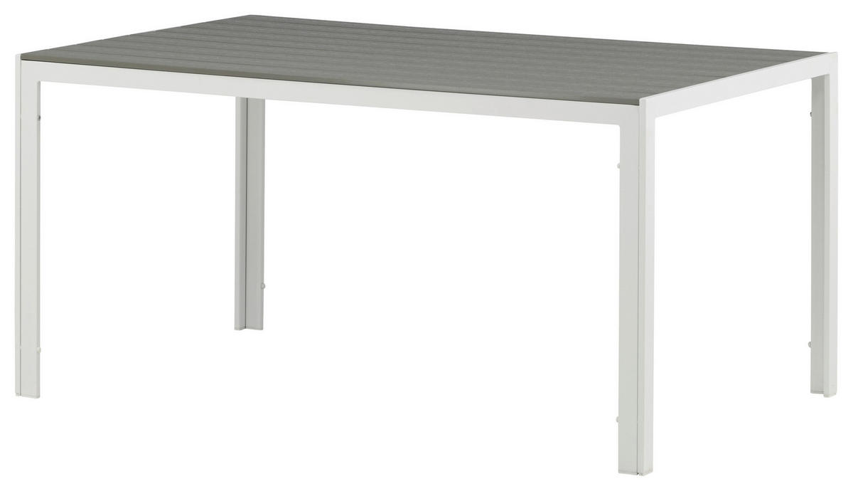 GARTENTISCH 150/90/75 cm  - Weiß/Grau, KONVENTIONELL, Holz/Metall (150/90/75cm) - Gardenson