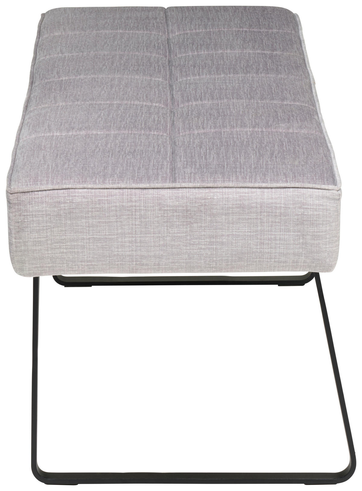 SITZBANK 140/49/47 cm Samt Grau  - Schwarz/Grau, KONVENTIONELL, Textil/Metall (140/49/47cm) - MID.YOU