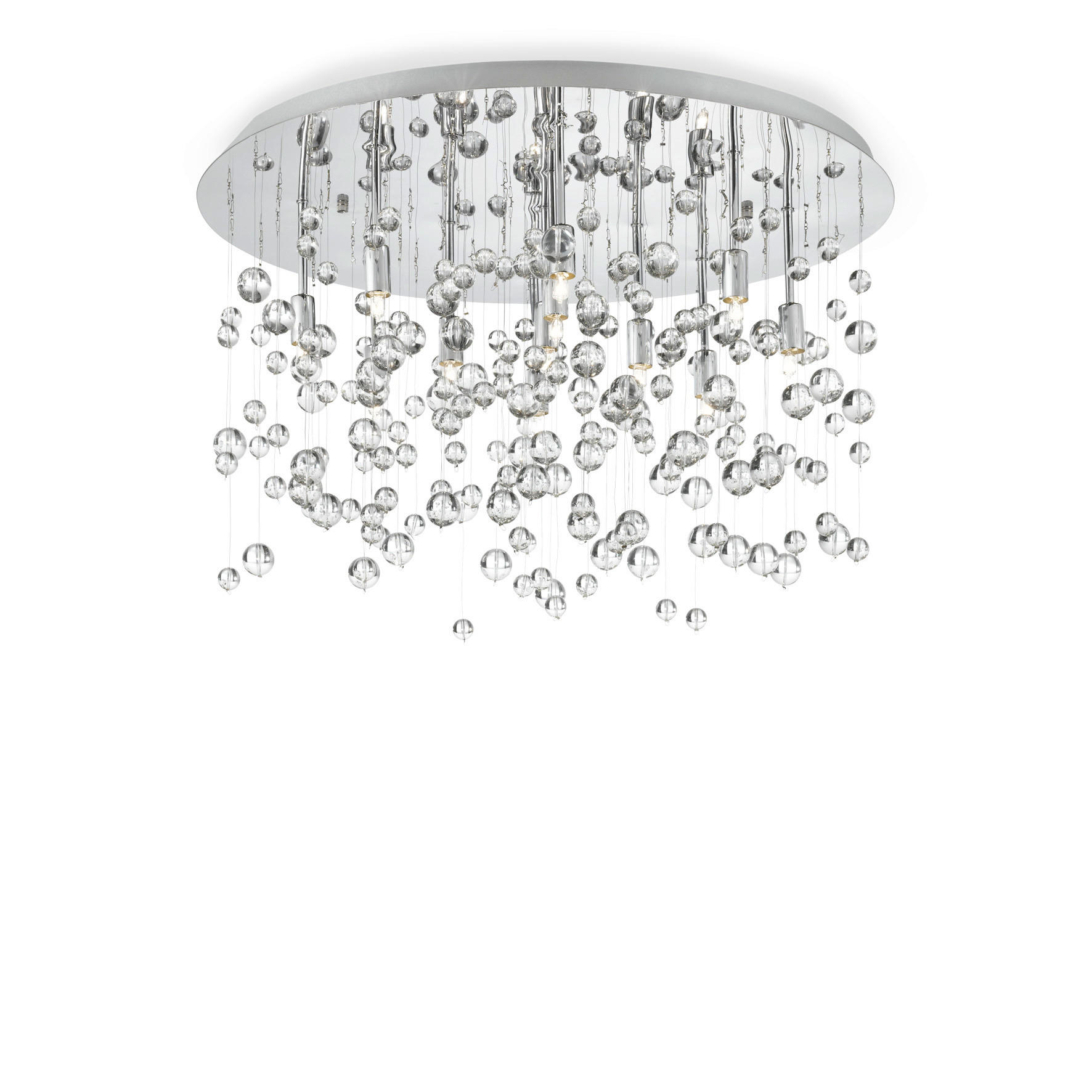 LED-DECKENLEUCHTE Neve Cromo 40,5/40,5/31,5 cm   - Chromfarben/Transparent, KONVENTIONELL, Glas/Metall (40,5/40,5/31,5cm) - Ideal Lux
