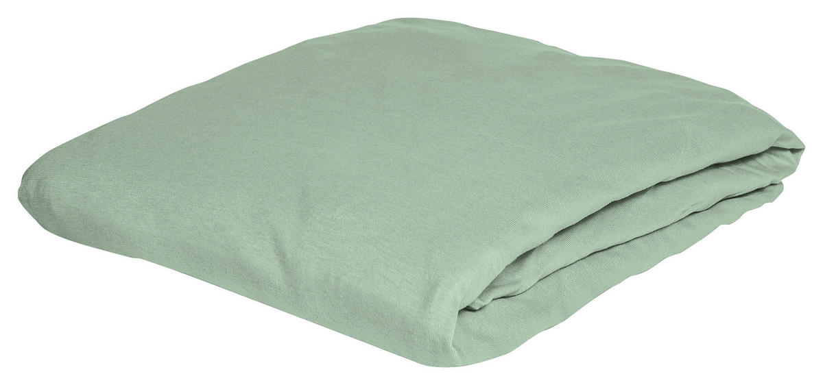 SPANNBETTTUCH Biber  - Jadegrün, KONVENTIONELL, Textil (100/200cm) - Bierbaum