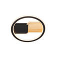 LED-DECKENLEUCHTE 30/6 cm   - Schwarz/Naturfarben, LIFESTYLE, Holz/Kunststoff (30/6cm) - Novel