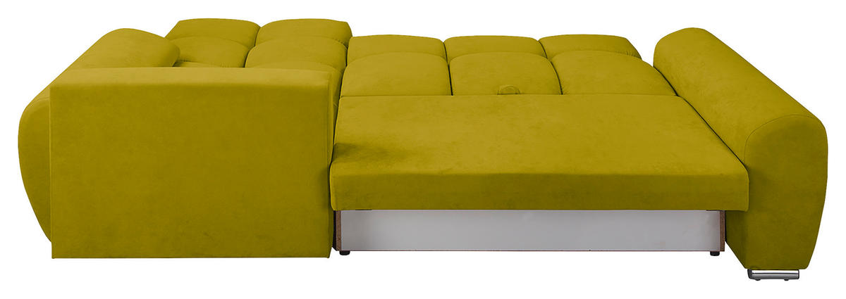ECKSOFA in Mikrofaser Grün  - Silberfarben/Grün, Design, Textil/Metall (256/175cm) - Livetastic