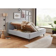 POLSTERBETT gepolstertes Kopfteil, Lattenrost, Bettkasten Hellgrau 120/200 cm  - Birkefarben/Buchefarben, Design, Holz/Textil (120/200cm) - Xora