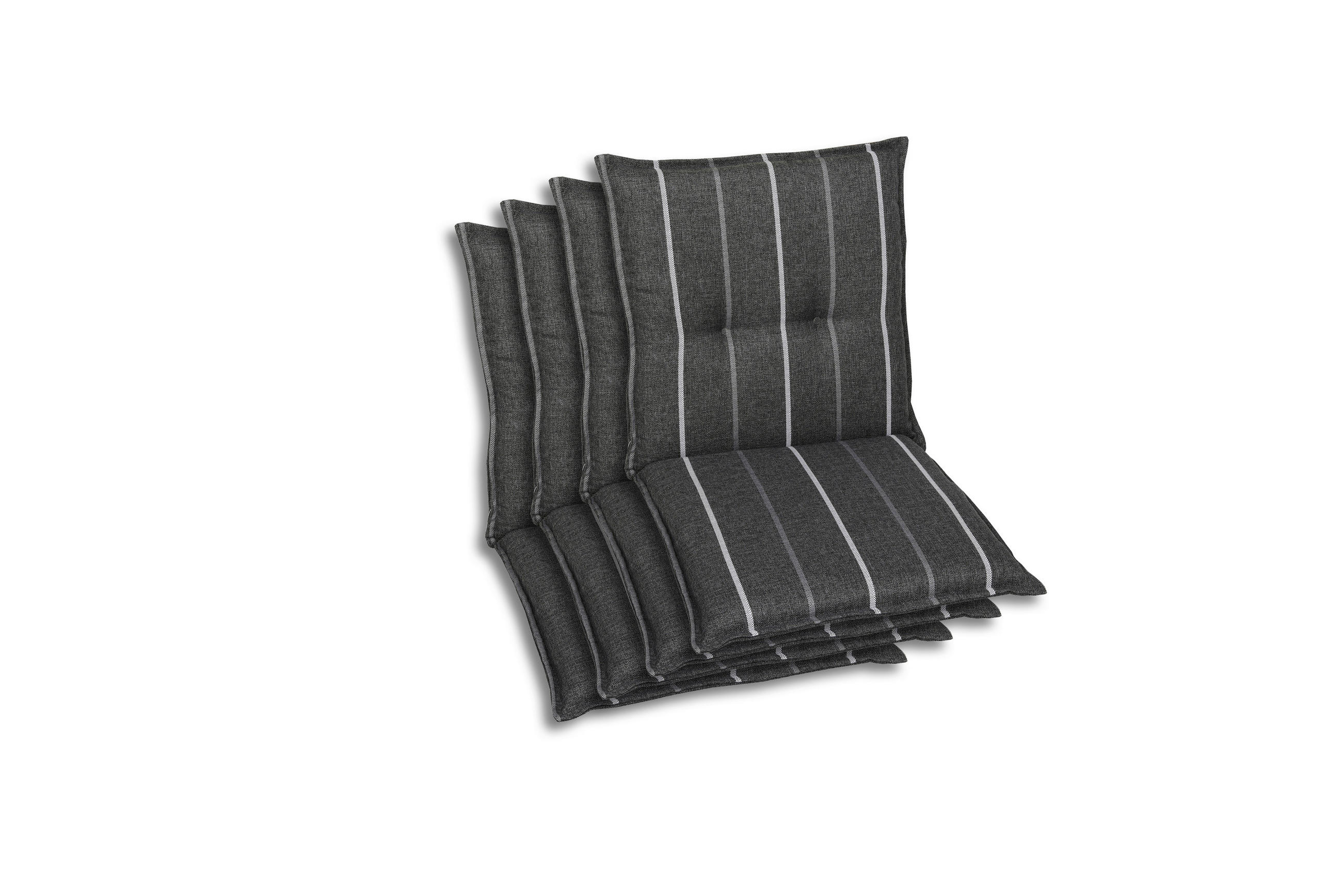 SESSELAUFLAGENSET Streifen  - Anthrazit, Basics, Textil (50/7/100cm)