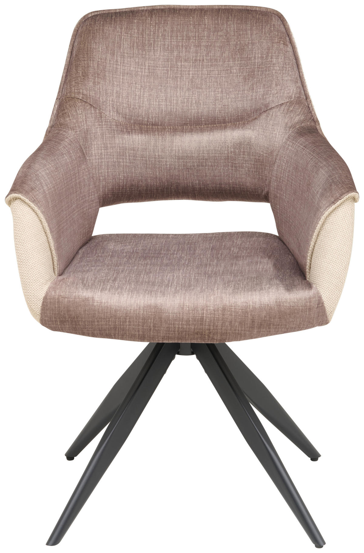 ARMLEHNSTUHL  in Eisen Samt, Webstoff  - Beige/Schwarz, KONVENTIONELL, Textil/Metall (62/86/64cm) - MID.YOU