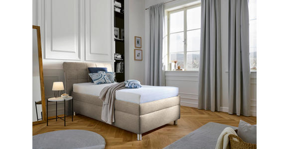 POLSTERBETT Matratze, Lattenrost Greige 100/200 cm  - Greige/Silberfarben, KONVENTIONELL, Holz/Textil (100/200cm) - Esposa