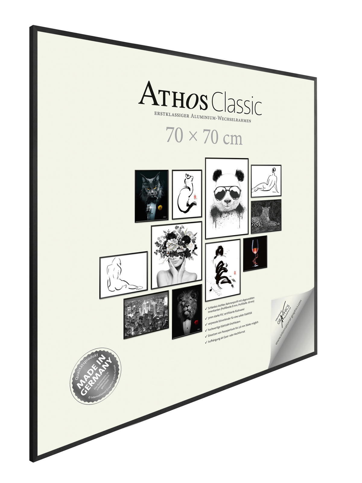 BILDERRAHMEN - Schwarz, Basics, Papier/Holzwerkstoff (70/70/1,8cm)