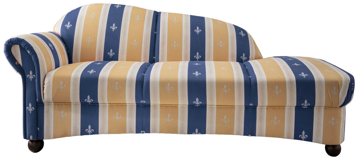 OTTOMANE Mikrofaser Blau  - Wengefarben/Blau, KONVENTIONELL, Holz/Textil (86/84/190cm) - Livetastic