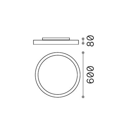 LED-DECKENLEUCHTE Bianco 60/8 cm   - Schwarz, Basics, Kunststoff/Metall (60/8cm)