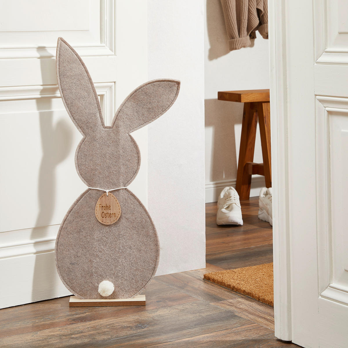 DEKOHASE   - Naturfarben/Grau, LIFESTYLE, Holz/Textil (33/70,5/6cm)