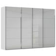 SCHWEBETÜRENSCHRANK 316/235/68 cm 4-türig Hellgrau  - Chromfarben/Hellgrau, Design, Glas/Holzwerkstoff (316/235/68cm) - Novel