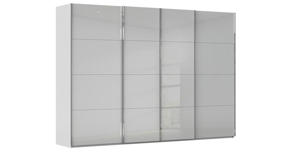 SCHWEBETÜRENSCHRANK 316/235/68 cm 4-türig Hellgrau - Chromfarben/Hellgrau, Design, Glas/Holzwerkstoff (316/235/68cm) - Novel