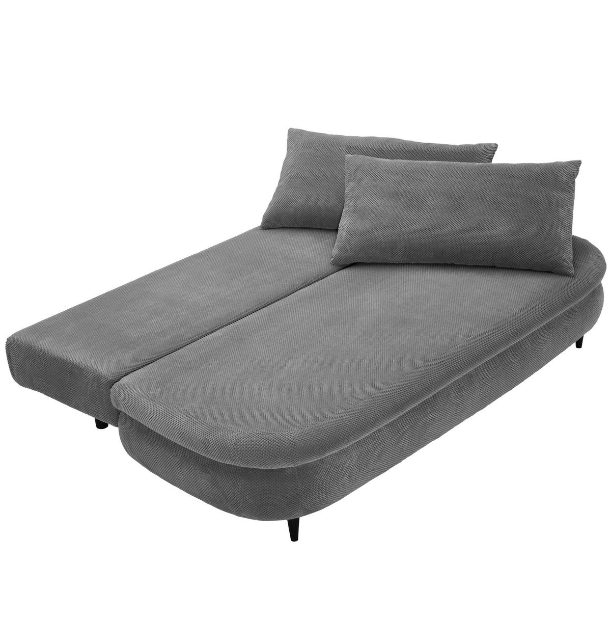 SCHLAFSOFA in Webstoff, Plüsch Grau  - Schwarz/Grau, Design, Holz/Textil (213/89/105cm) - Novel